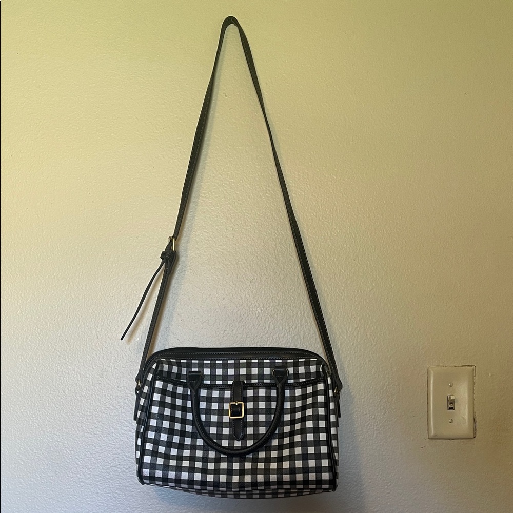 St. John's Bay Black and White Checkered Crossbody Bag